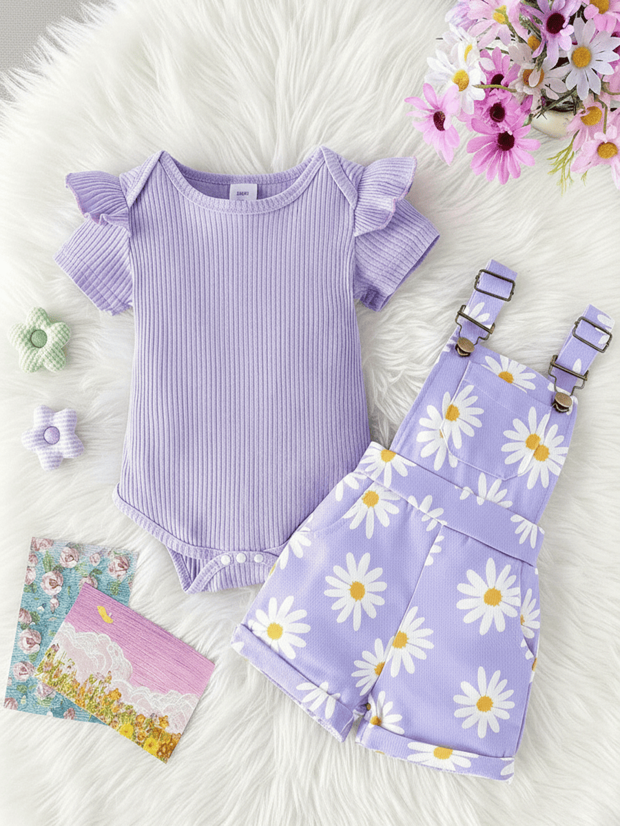 Ensemble bebe fille fleuri 2 pieces vetement fleurs printemps - Kidzaz
