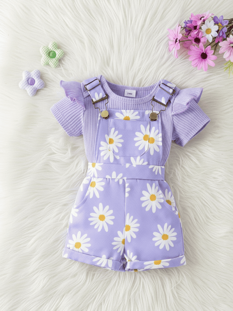 Ensemble bebe fille fleuri 2 pieces vetement fleurs printemps - Kidzaz