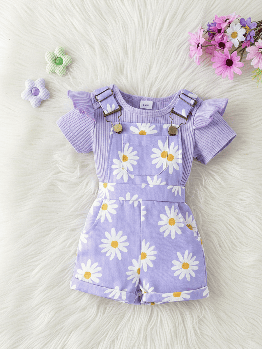 Ensemble bebe fille fleuri 2 pieces vetement fleurs printemps - Kidzaz
