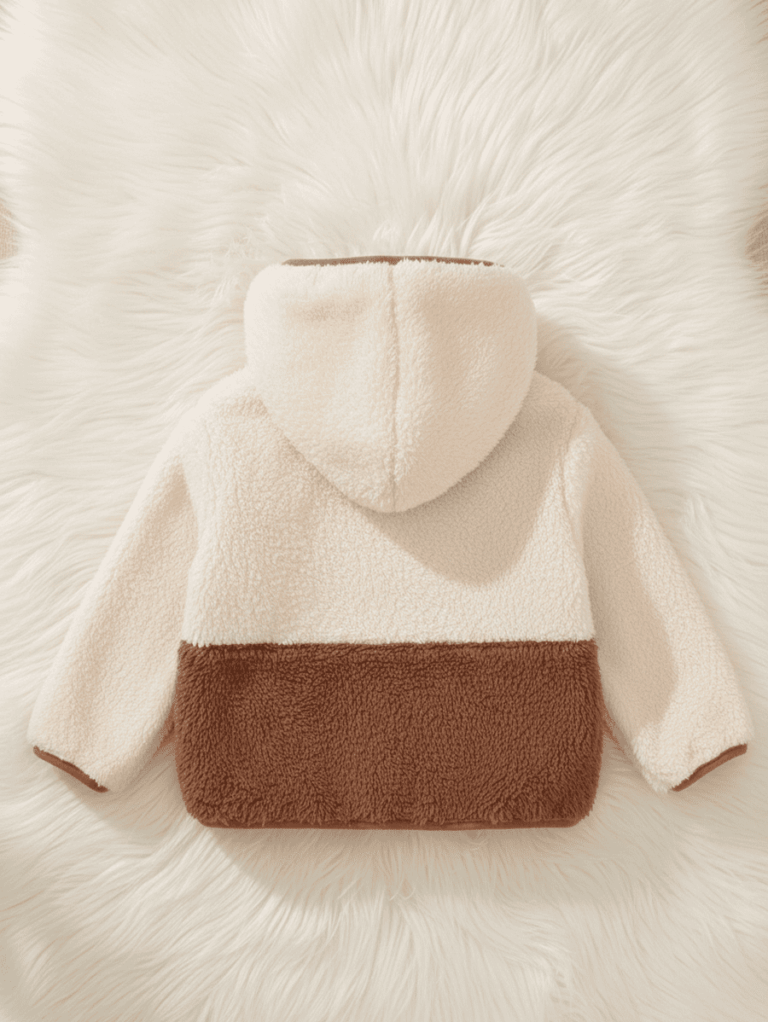 Veste à capuche bi-color - veste bébé pratique et douce