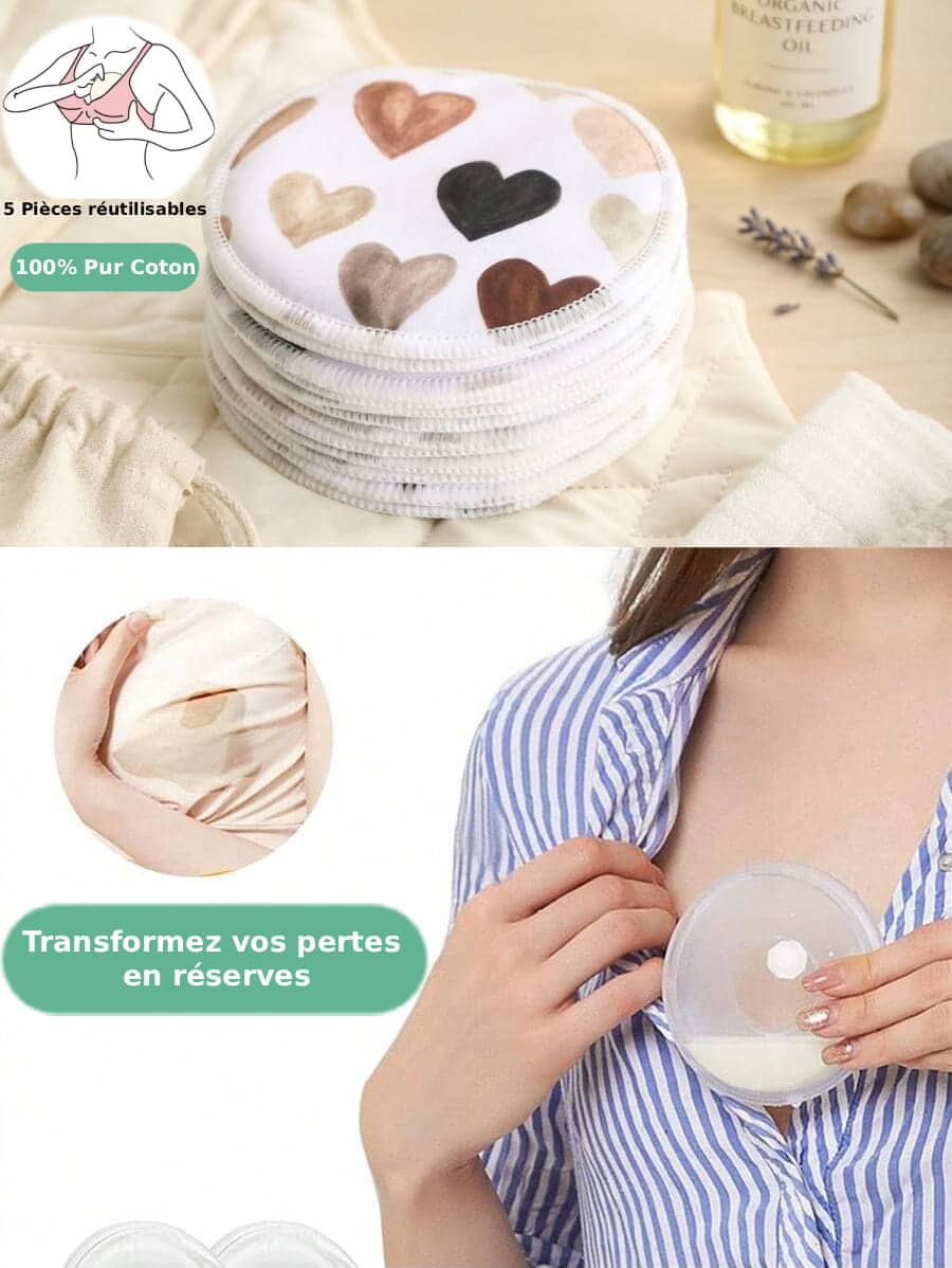Pack Maman _ 5 Coussinets d'Allaitement Bio & 2 Coquilles de Protection et Récupération