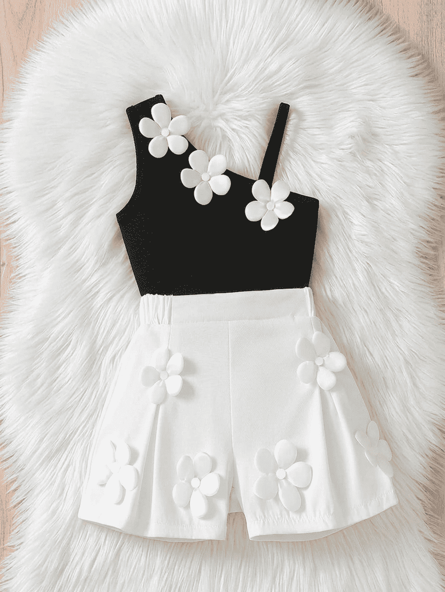 Top stylé et short - ensemble bébé fille avec tissu de qualité