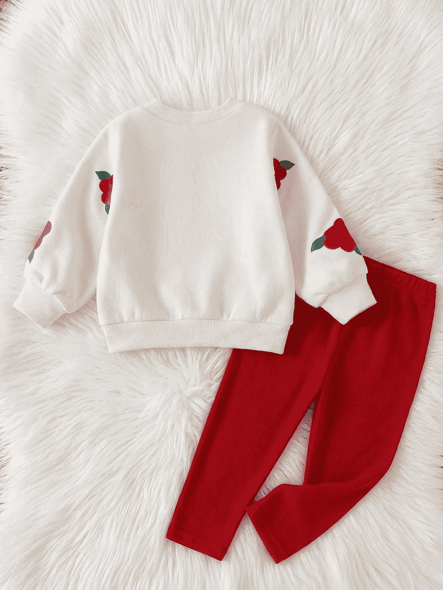 Ensemble pull rouge - ensemble bébé fille tendance et confortable