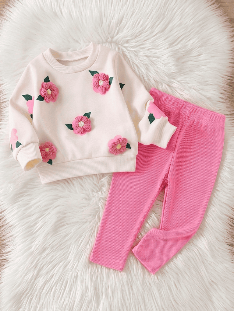 Ensemble pull rose - ensemble bébé fille avec tissu respirant