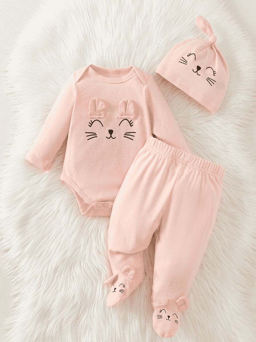 Bodies en 3 pièces - ensemble bébé fille pratique et confortable
