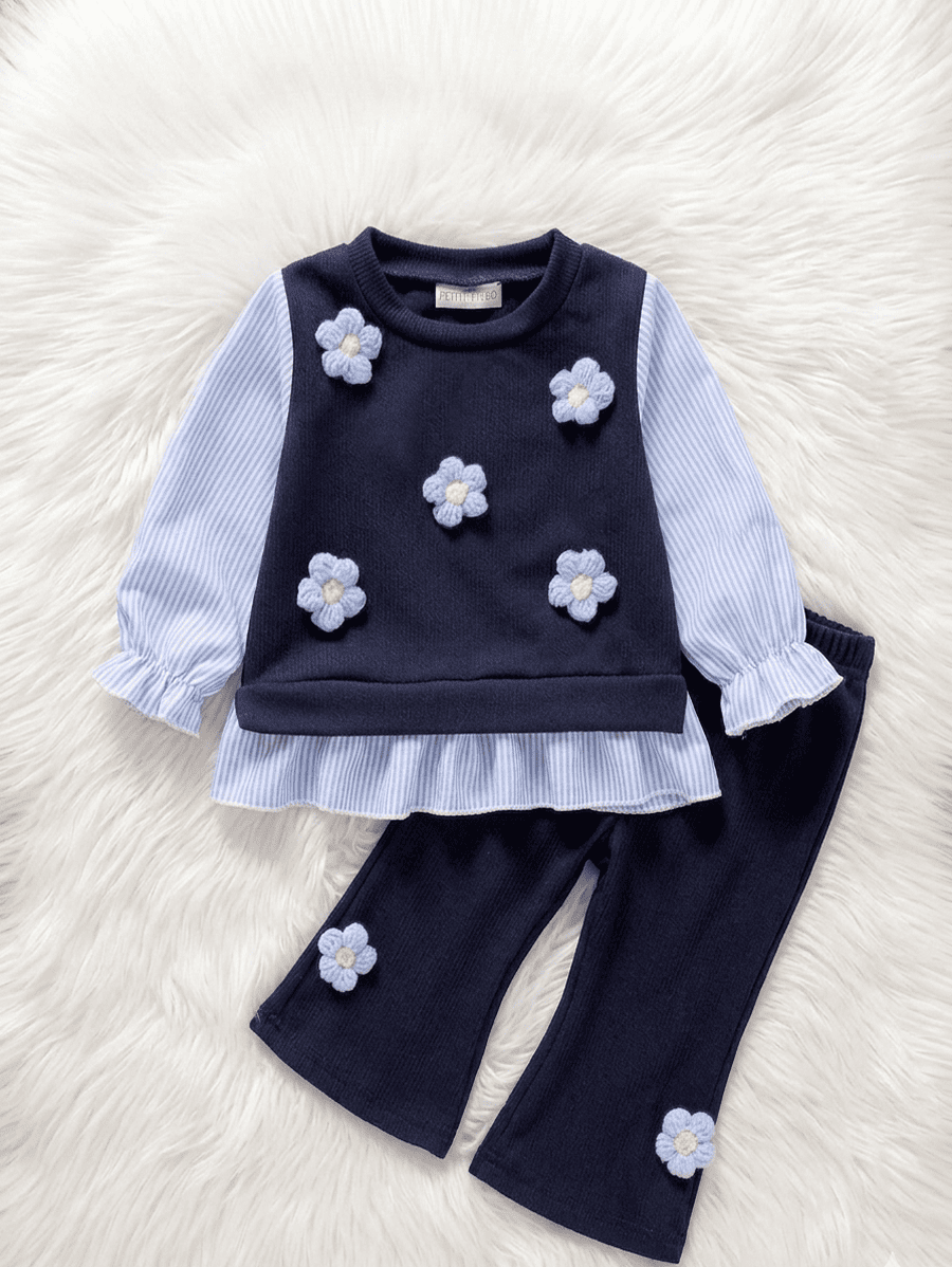 Baby bleu - ensemble fille mode avec style élégant