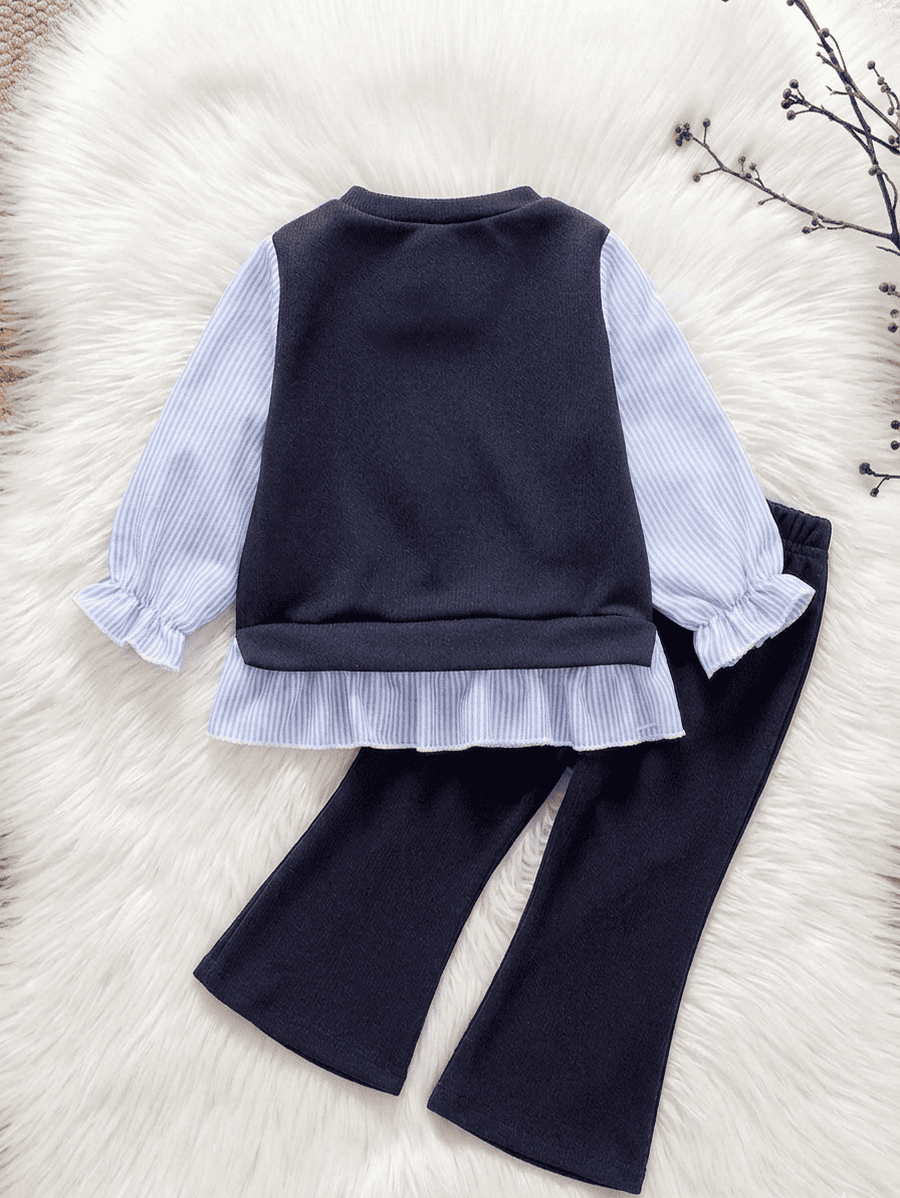 Baby bleu - ensemble fille mode avec style élégant