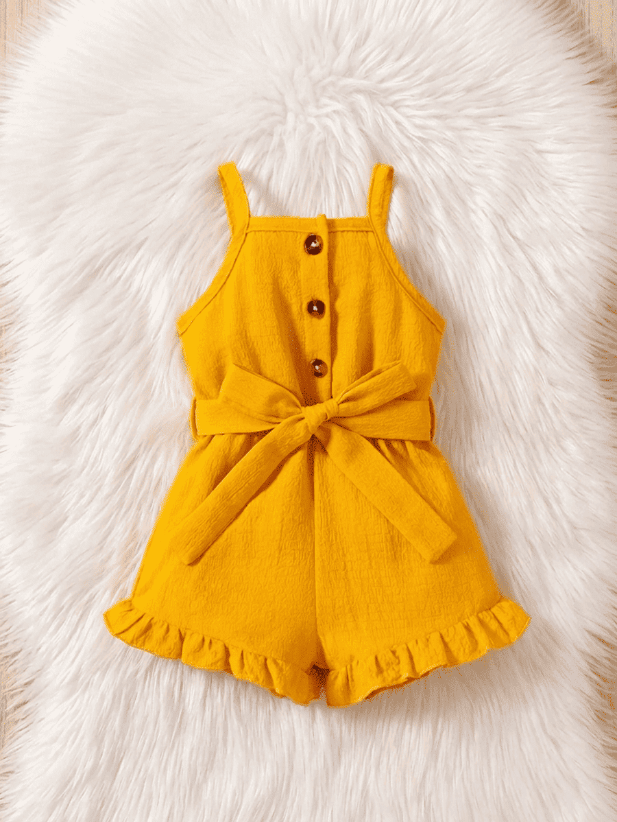 Combinaison bébé fille avec volants et boutons style bohème - Kidzaz