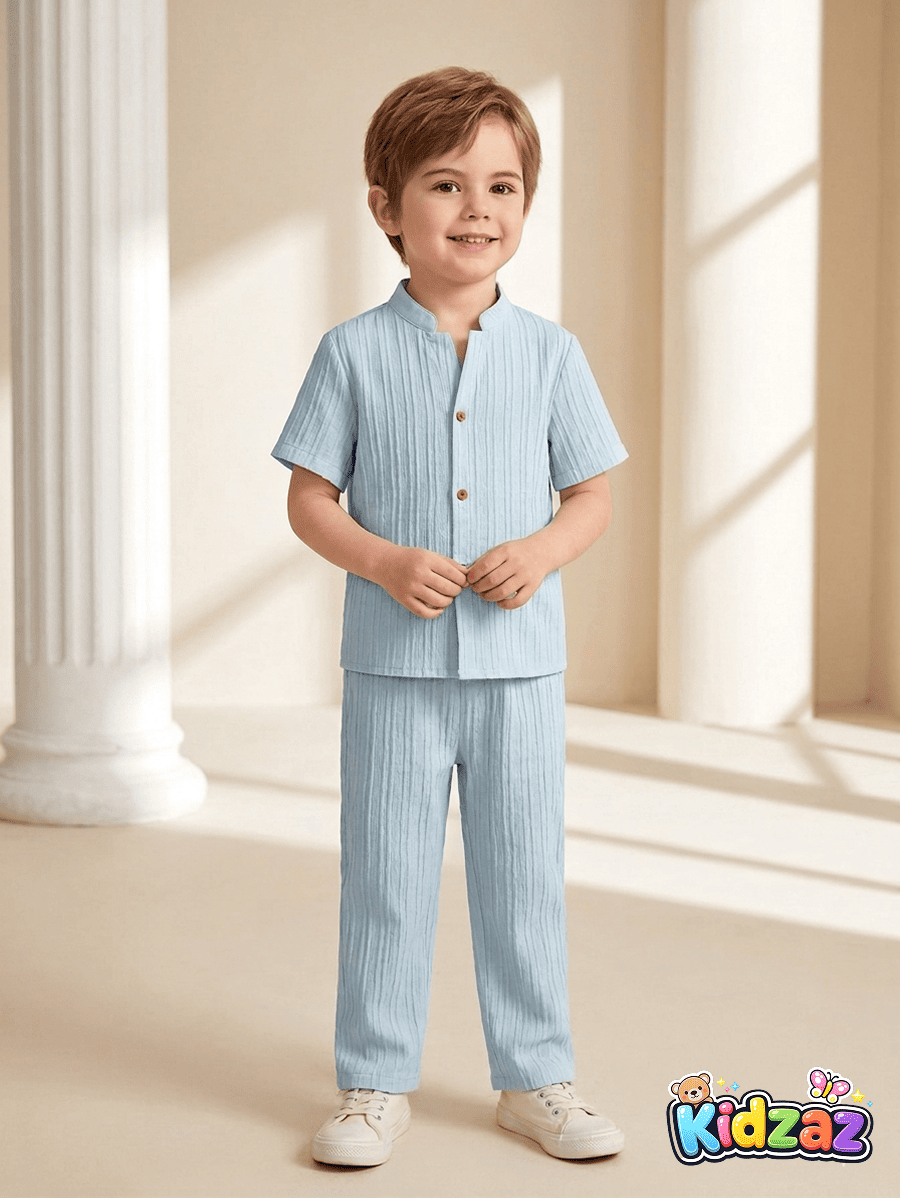 Ensemble tricot plissé garçon 2 pièces