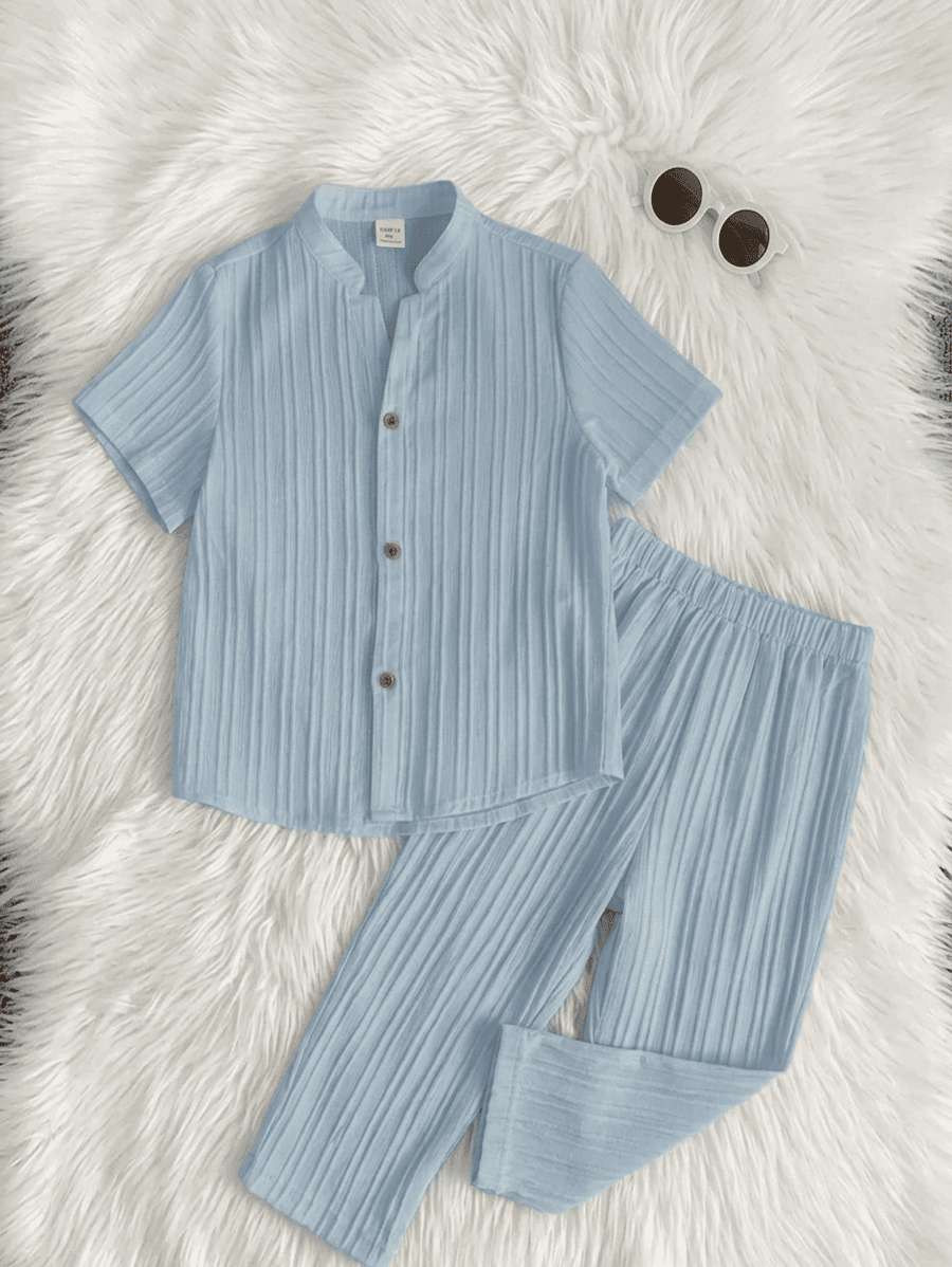 Ensemble tricot plissé garçon 2 pièces