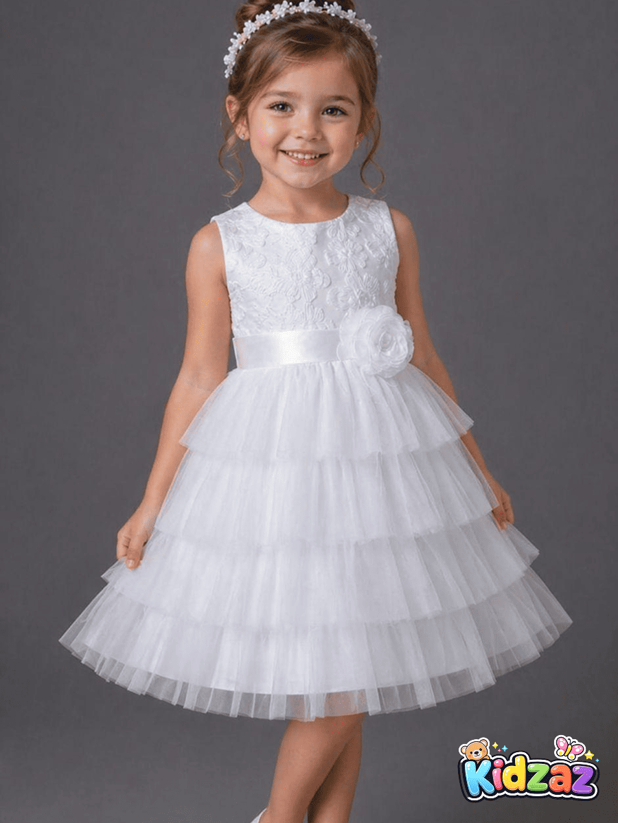 Robe de cérémonie fille et bébé pour mariage et baptême - Kidzaz (4)