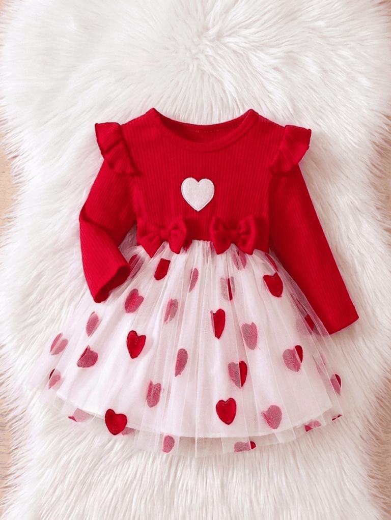 Robe rouge fille et bébé pour fête et cérémonie - Kidzaz