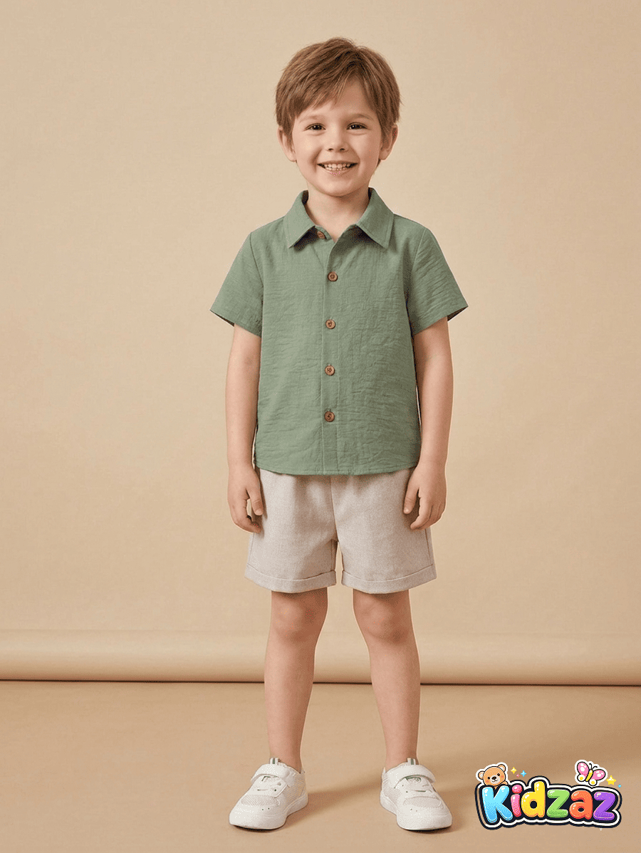 Ensemble chemise short garcon tenue ceremonie ete chic - Kidzaz