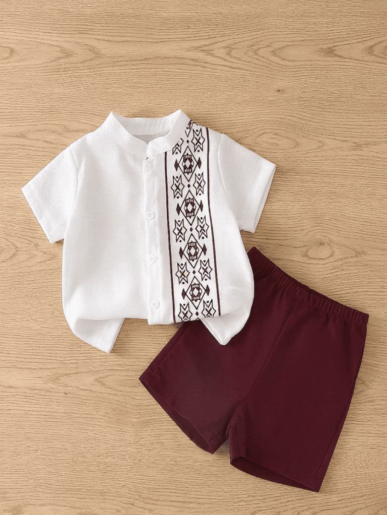 Ensemble élégant bordeaux pour garçon
