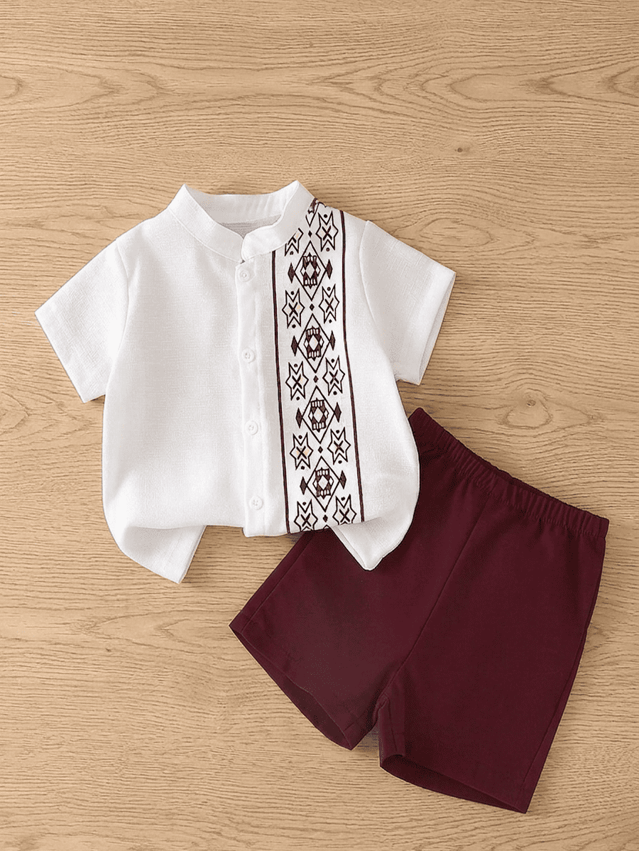 Ensemble élégant bordeaux pour garçon