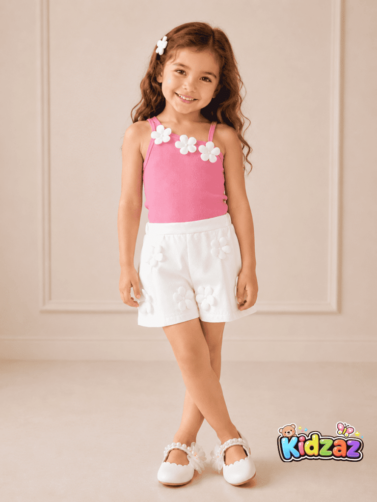 Ensemble bebe fille 2 pieces fleurs ete rose fleur de cerisier - Kidzaz