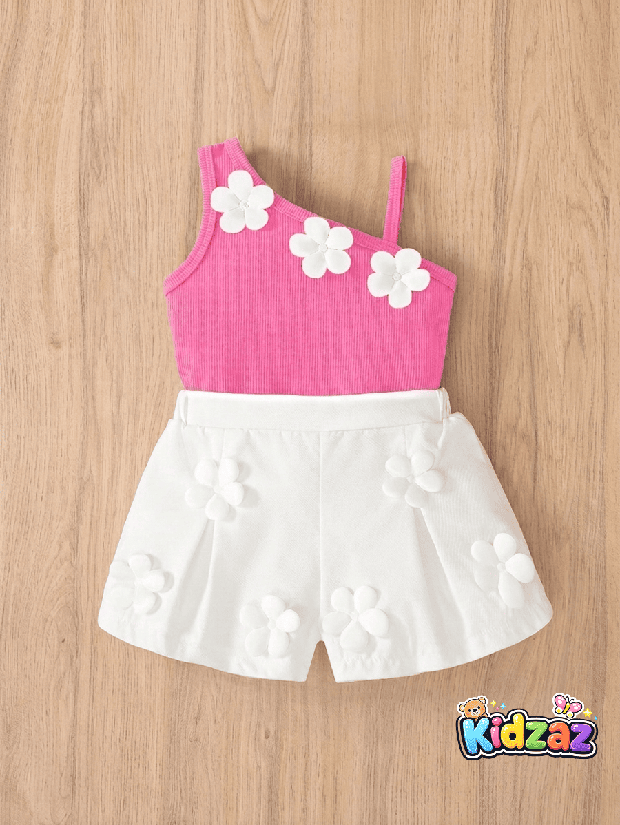 Ensemble bebe fille 2 pieces fleurs ete rose fleur de cerisier - Kidzaz