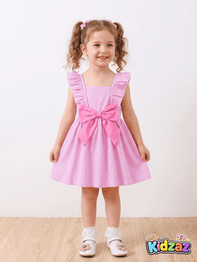 Robe-dete-fleurie-romantique-fille-tenue-legere-a-fleurs-rose-Kidzaz