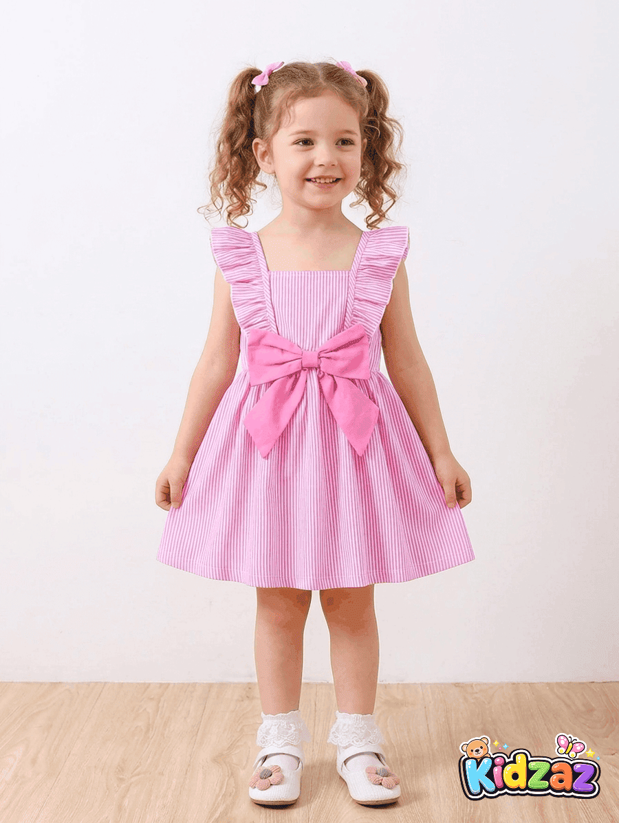 Robe-dete-fleurie-romantique-fille-tenue-legere-a-fleurs-rose-Kidzaz